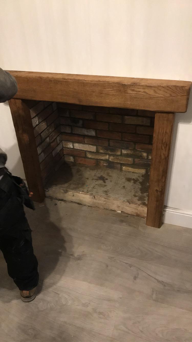 Fireplace before restoration